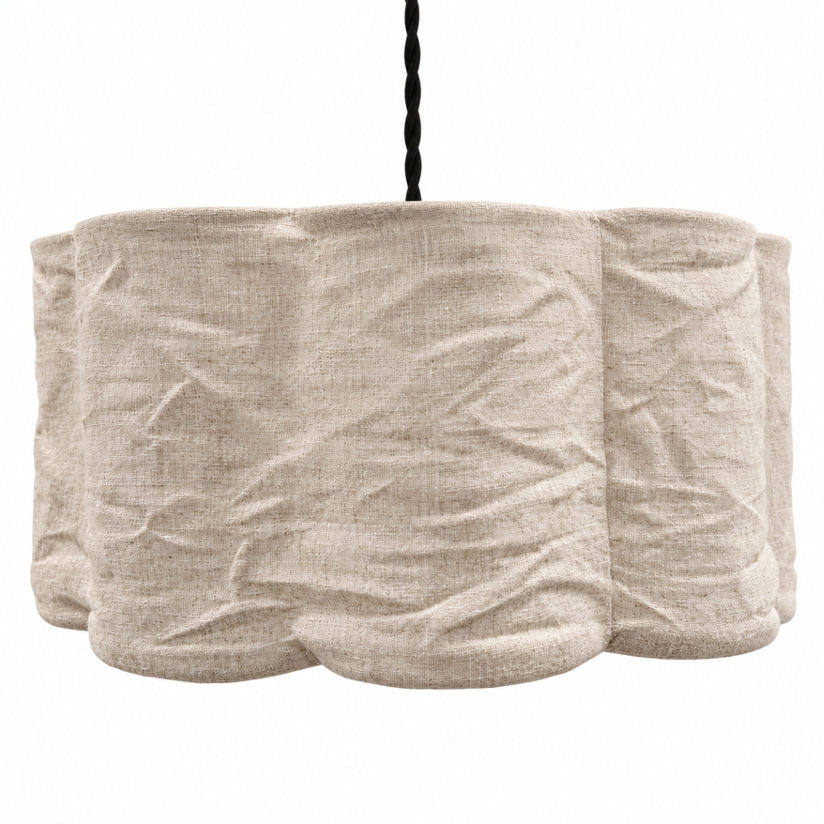 CGC Vittoria Oatmeal Soft Linen Scallop Drum Diffuser Lampshade