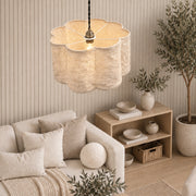 CGC Vittoria Oatmeal Soft Linen Scallop Drum Diffuser Lampshade
