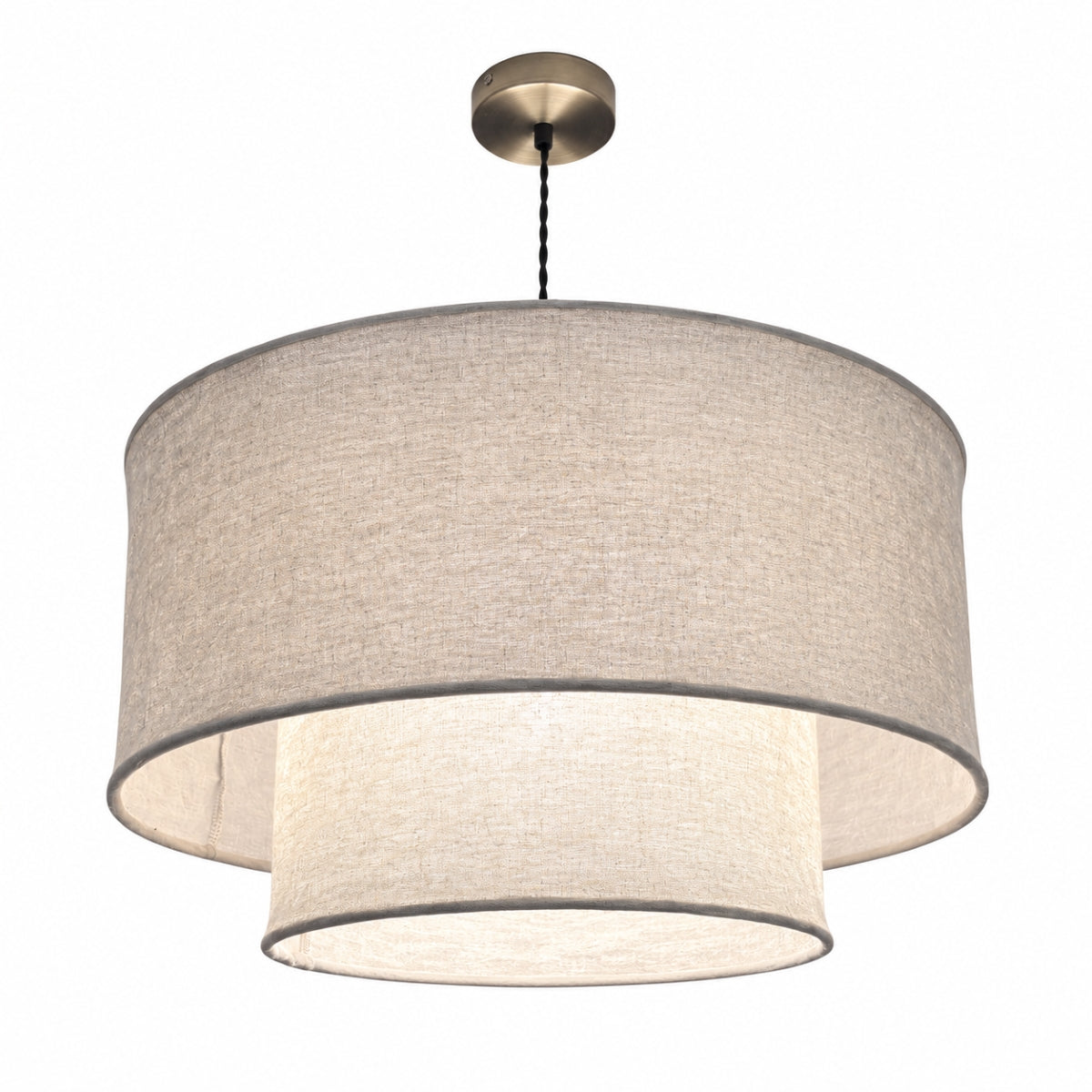 CGC Marisol Large 50cm Two Tier Oatmeal Linen Lampshade