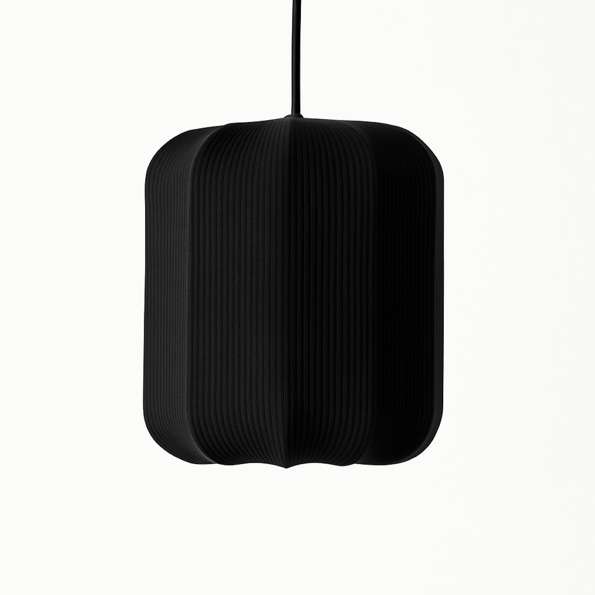 Black pendant lamp on a white background