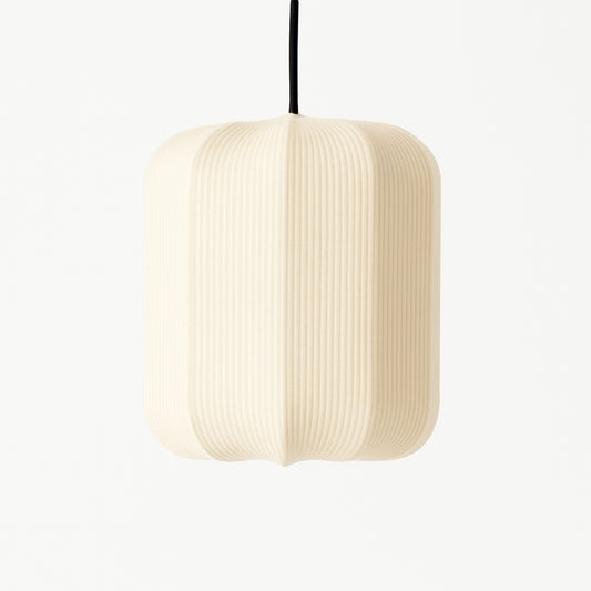 CGC LILA Cream Cylinder Ribbed Stretch Cotton Fabric Lampshade