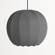 Gray spherical pendant lamp on a white background