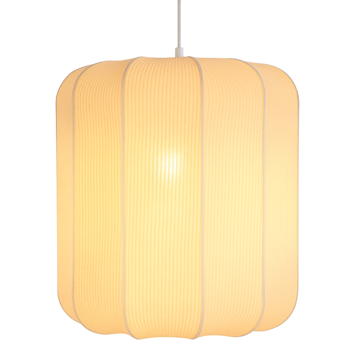 CGC LILA Cream Cylinder Ribbed Stretch Cotton Fabric Lampshade