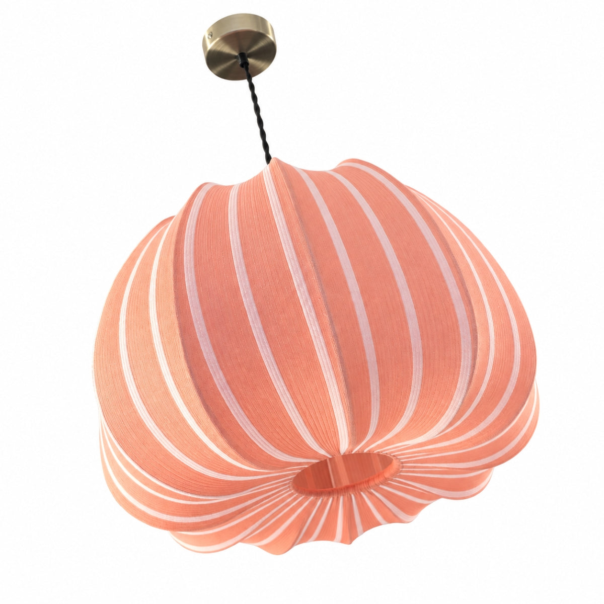 CGC Fleur Large 50cm Orange & White Striped Bell Lantern Lampshade