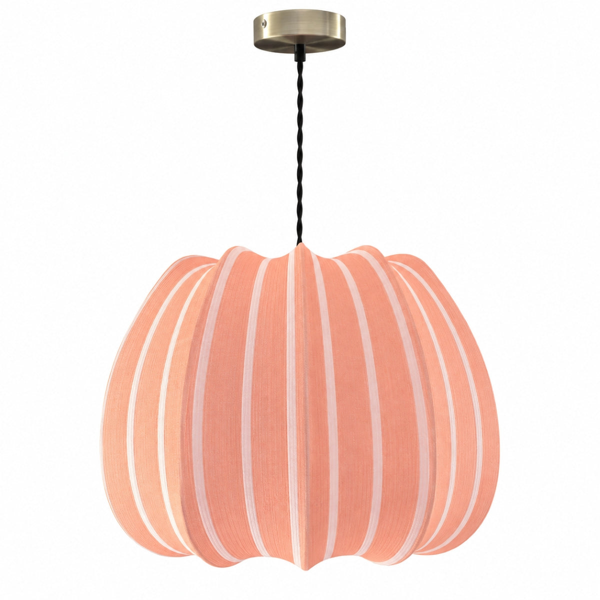 CGC Fleur Large 50cm Orange & White Striped Bell Lantern Lampshade