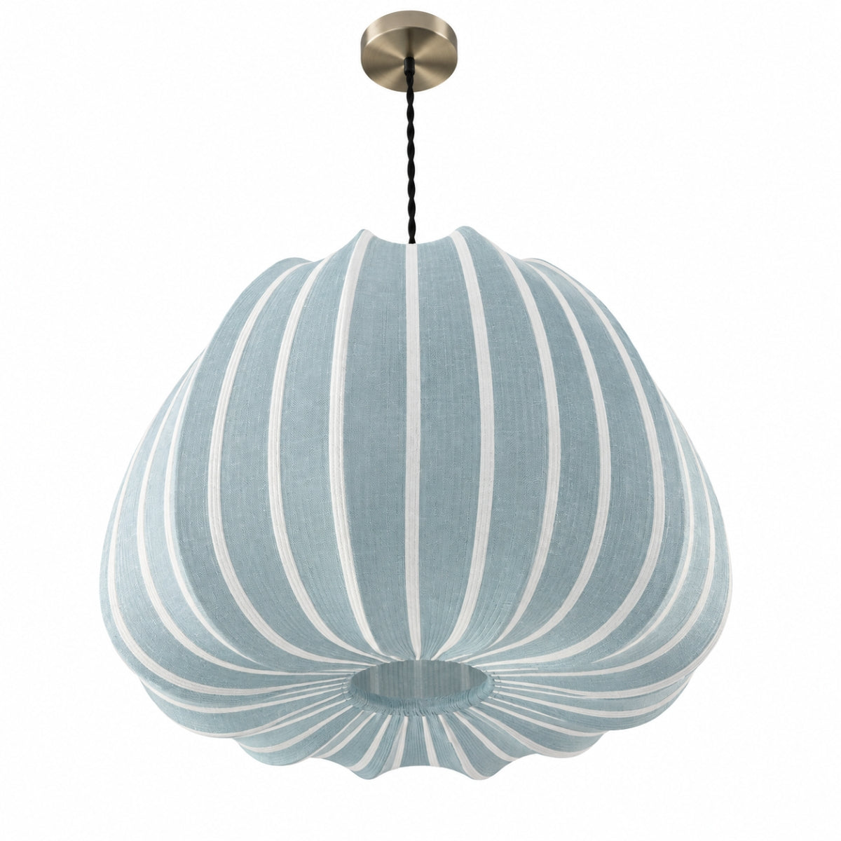 CGC Fleur Large 50cm Blue & White Striped Bell Lantern Lampshade