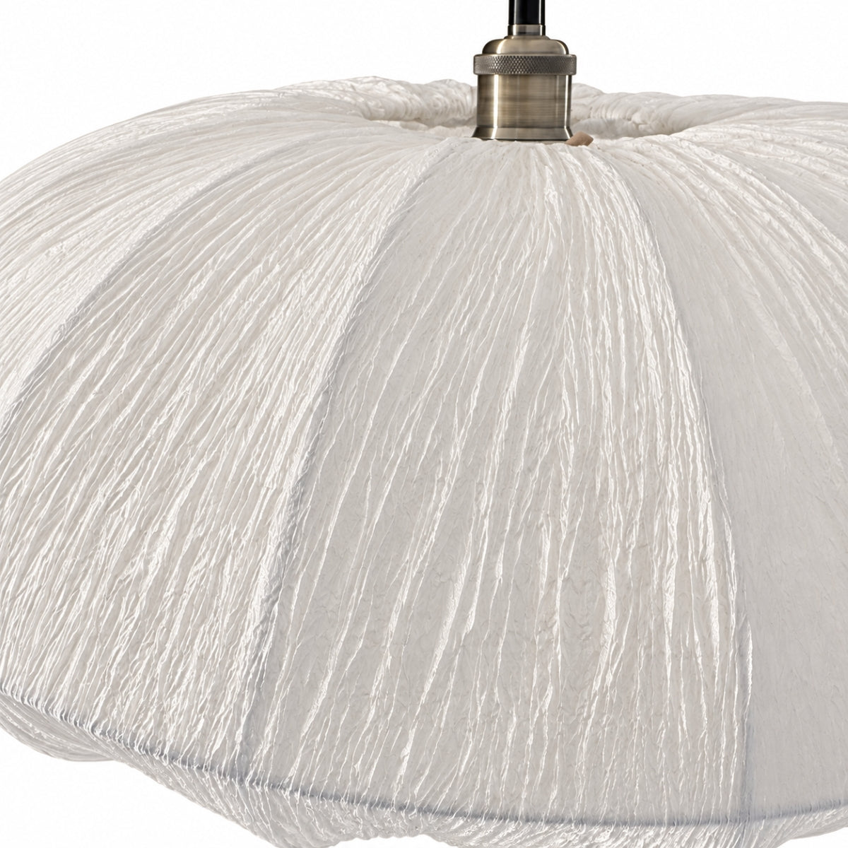 CGC Jade Large 60cm Cream Ruffled Silk Fabric Oval Lampshade