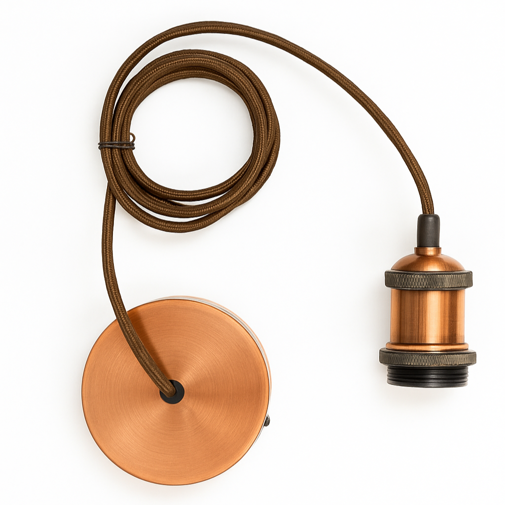 CGC CASSIE Copper 1.5m Adjustable E27 Ceiling Suspension Cable Pendant ...
