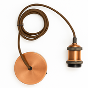 CGC CASSIE Copper 1.5m Adjustable E27 Ceiling Suspension Cable Pendant and Matching Ceiling Rose