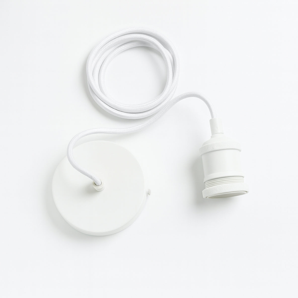 CGC CASSIE Matt White 1.5m adjustable E27 Ceiling Pendant and Matching ceiling Rose