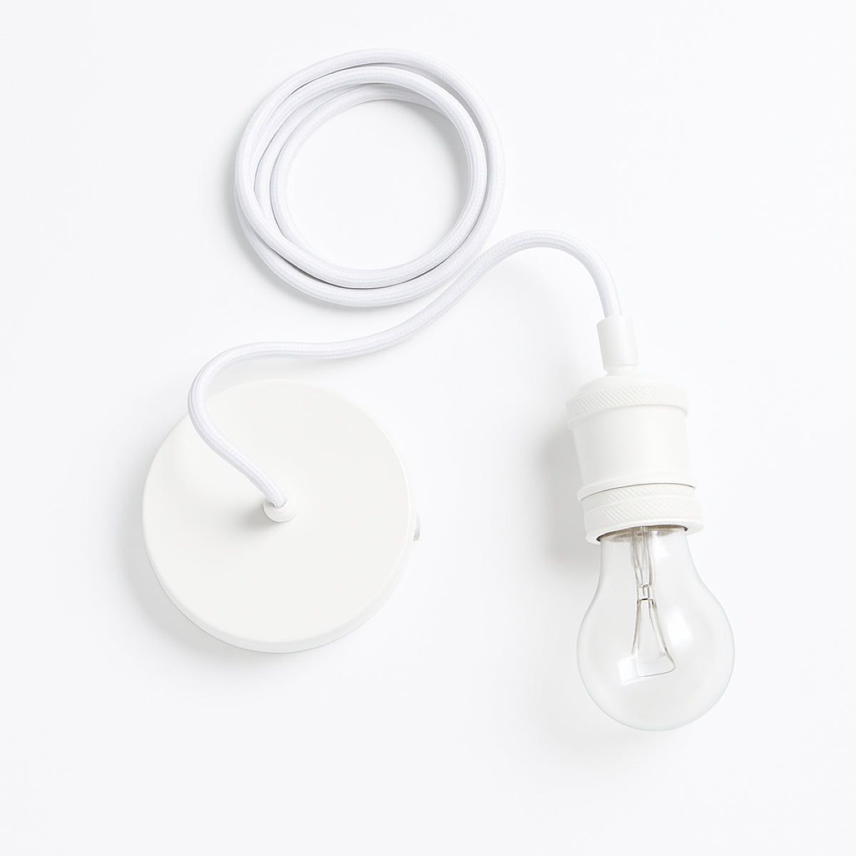 CGC CASSIE Matt White 1.5m adjustable E27 Ceiling Pendant and Matching ceiling Rose