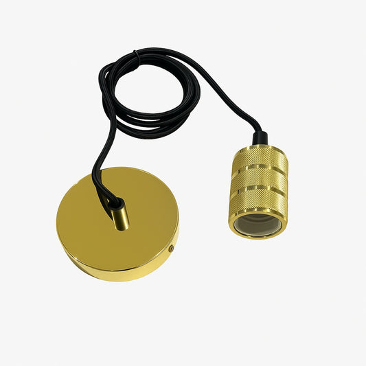 CGC SYDNEY II Gold Knurled Two Band 1.5m adjustable E27 Ceiling Pendant and Matching ceiling Rose