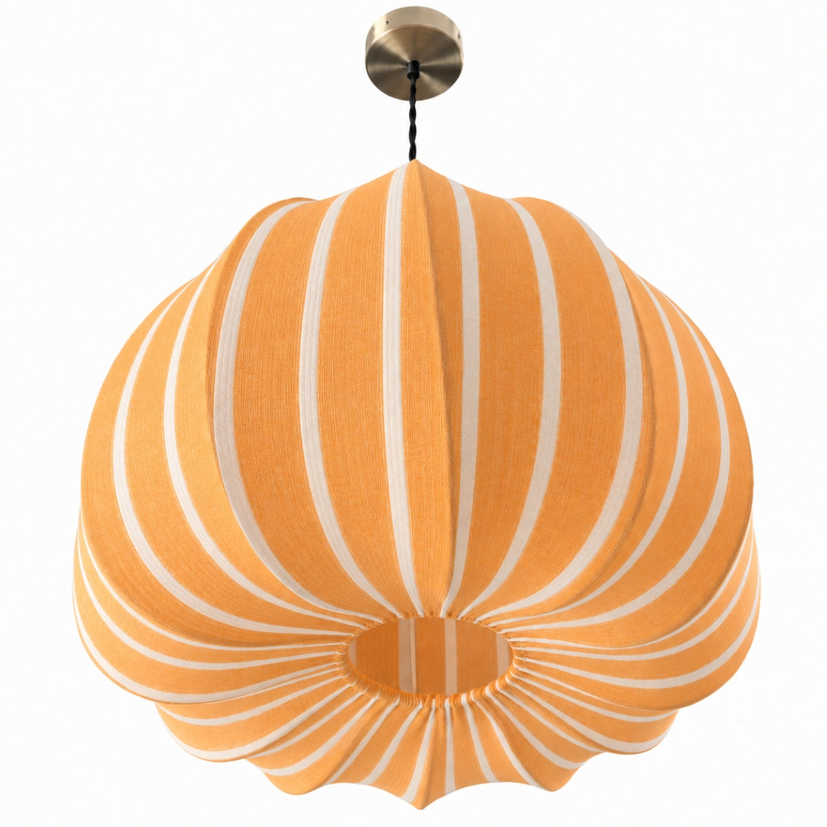 CGC Fleur Large 50cm Ochre & White Striped Bell Lantern Lampshade