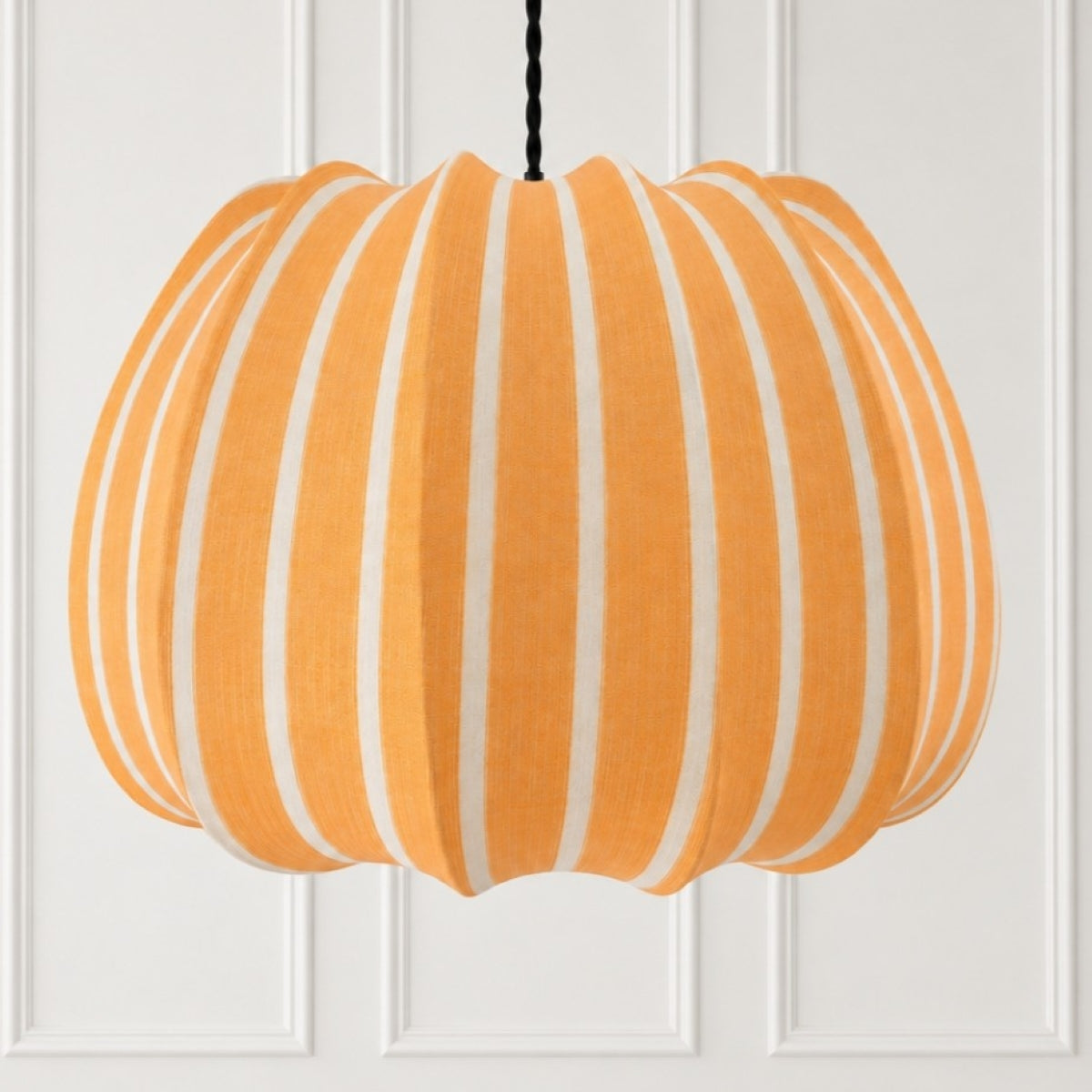 CGC Fleur Large 50cm Ochre & White Striped Bell Lantern Lampshade