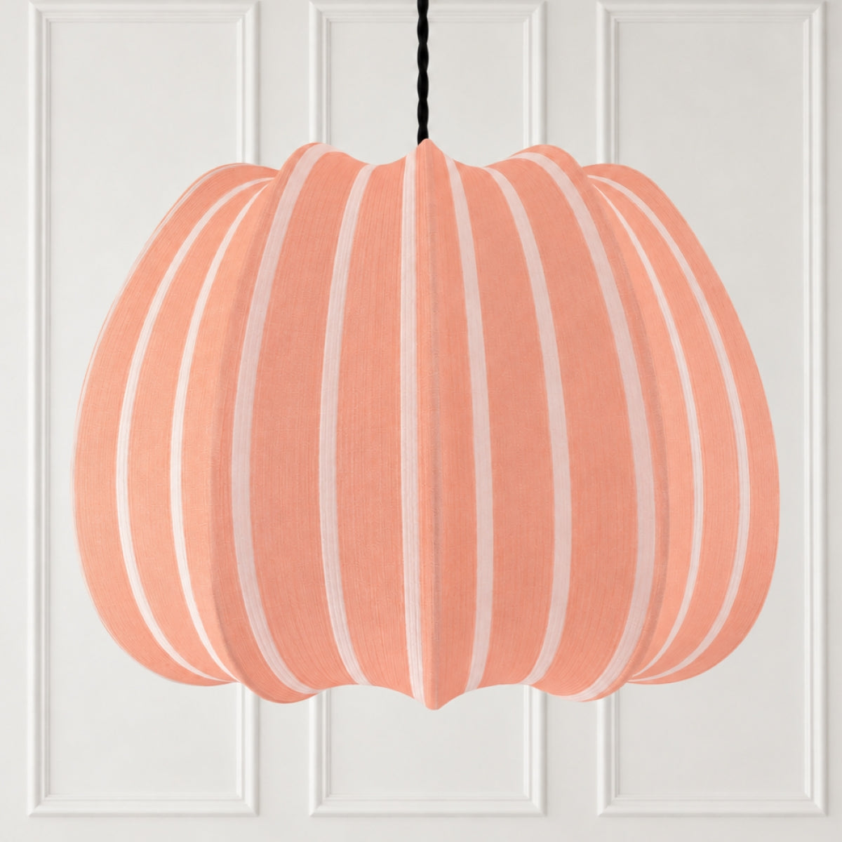 CGC Fleur Large 50cm Orange & White Striped Bell Lantern Lampshade