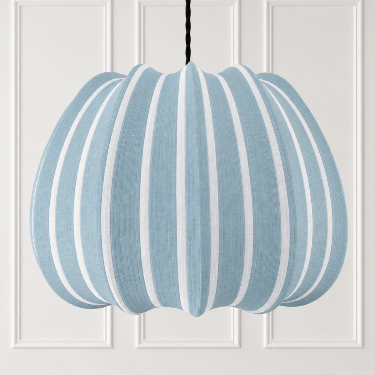 CGC Fleur Large 50cm Blue & White Striped Bell Lantern Lampshade