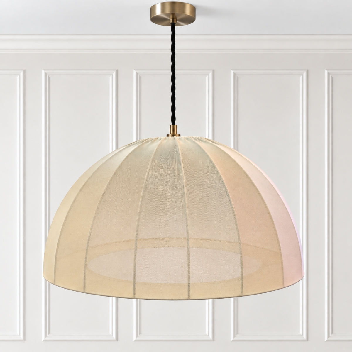 CGC Jolie Large 48cm Soft Ivory Stretch Smooth Fabric Dome Lampshade