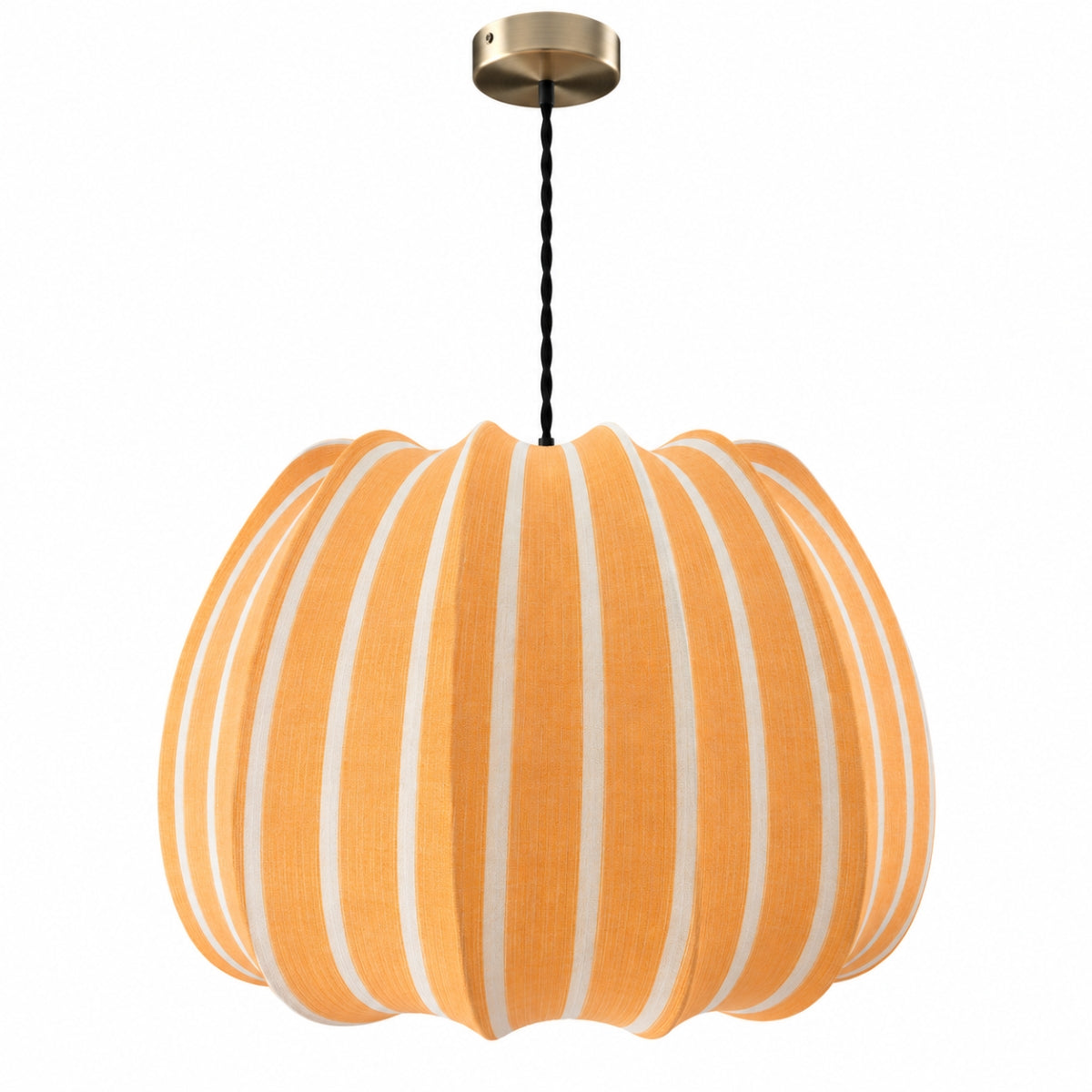 CGC Fleur Large 50cm Ochre & White Striped Bell Lantern Lampshade