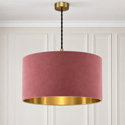 CGC MILANO Mauve & Gold Oversized Large Velvet Fabric Lamp Shade