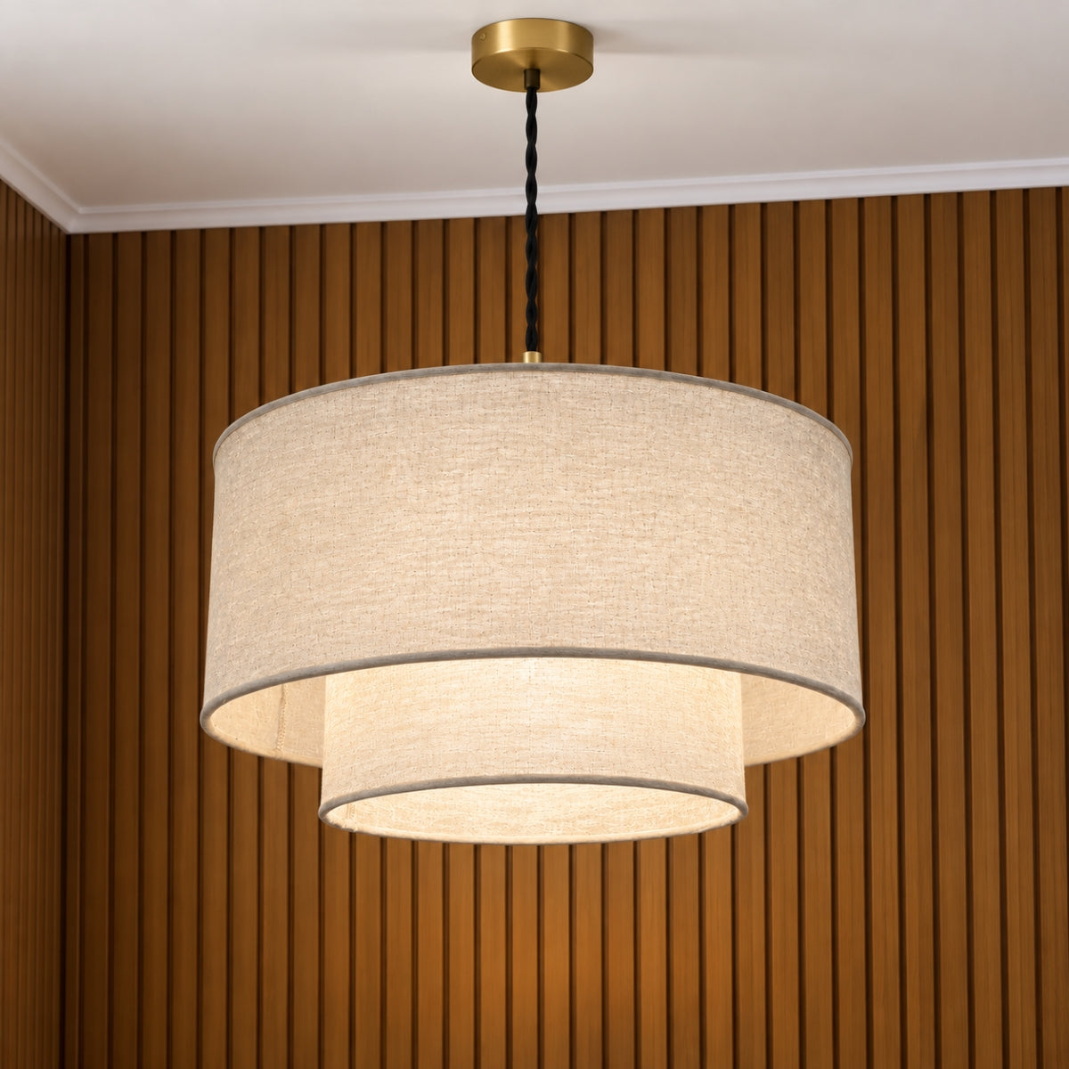 CGC Marisol Large 50cm Two Tier Oatmeal Linen Lampshade