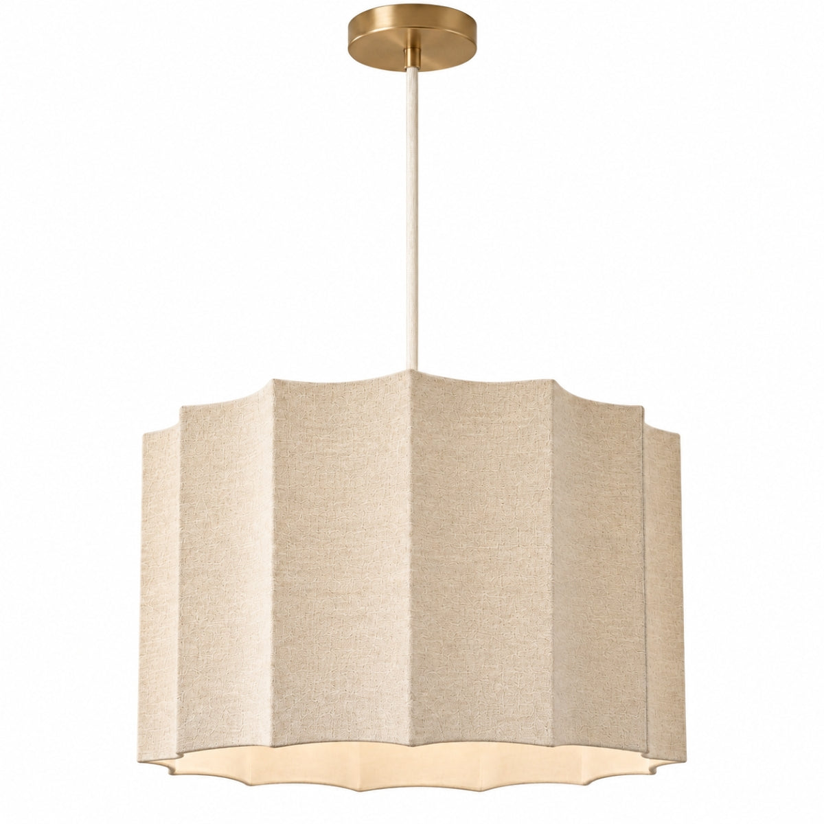 CGC Catalina Large 50cm Oatmeal Linen Inverted Scallop Lampshade