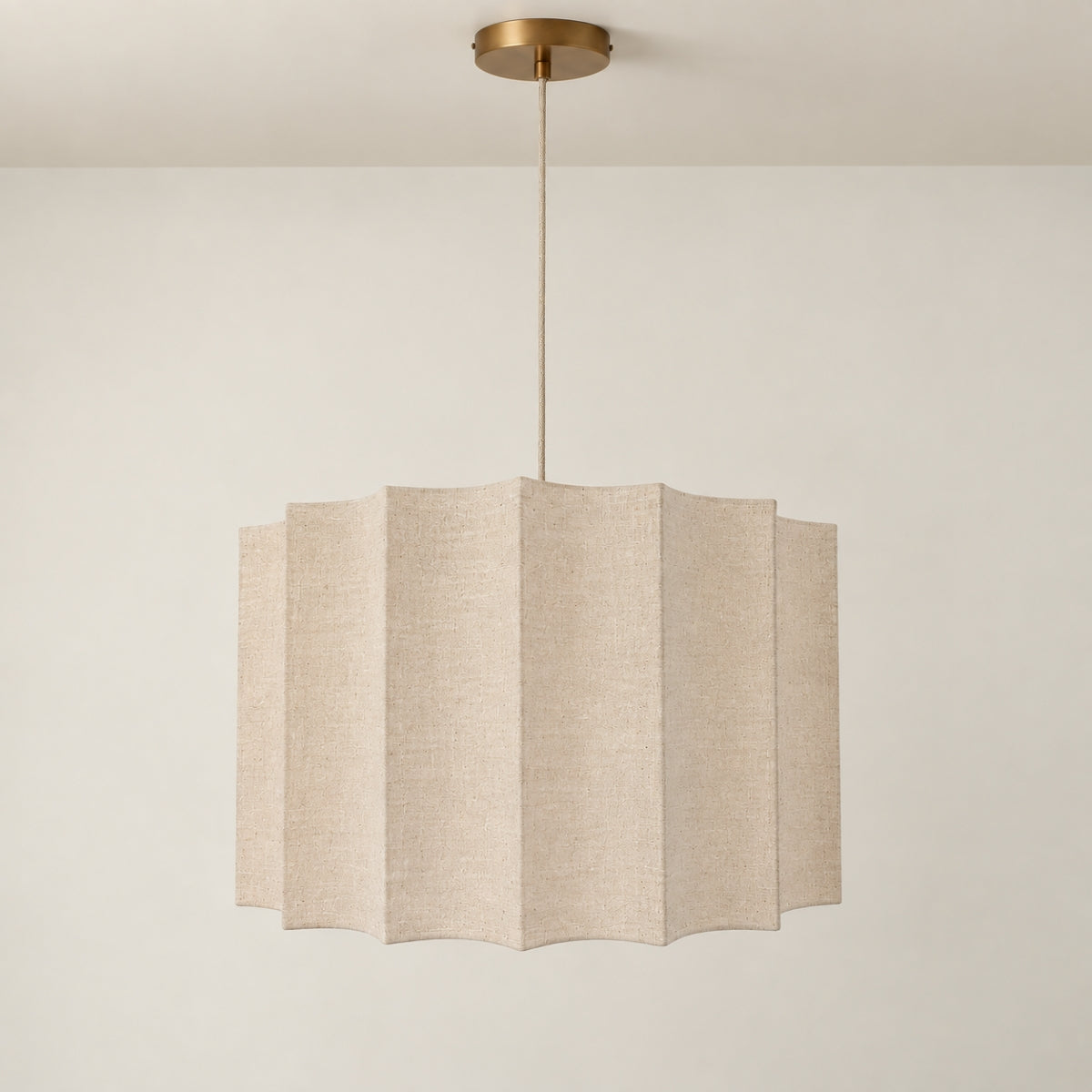 CGC Catalina Large 50cm Oatmeal Linen Inverted Scallop Lampshade