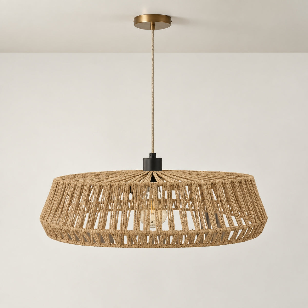 CGC Large 50cm Natural String Round Woven Easy Fit Lampshade