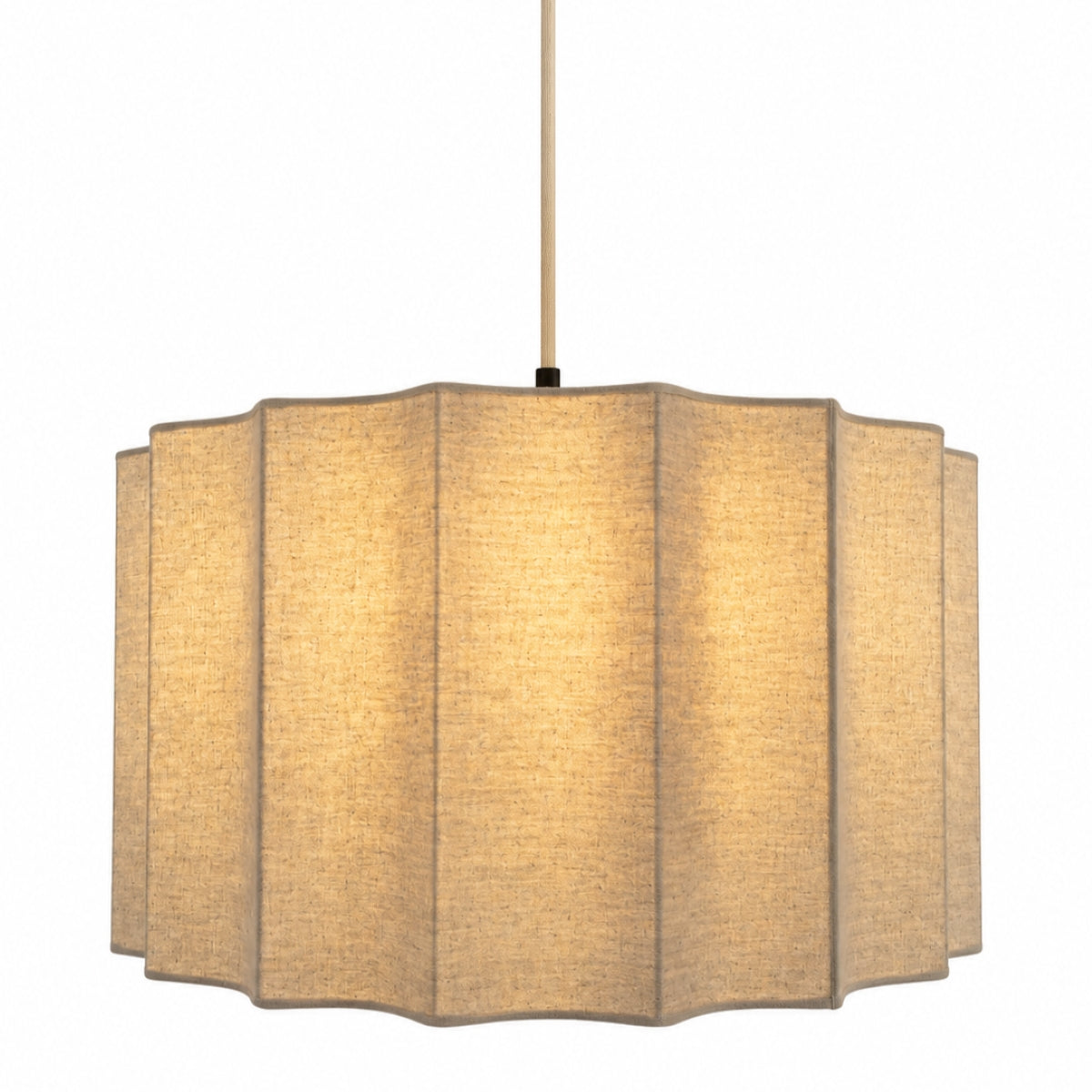CGC Catalina Large 50cm Oatmeal Linen Inverted Scallop Lampshade