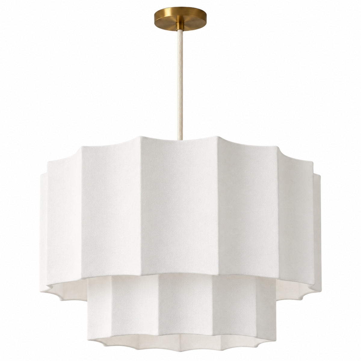 CGC Catalina Extra Large 52cm Pale Grey Two Tier Inverted Scallop Lampshade