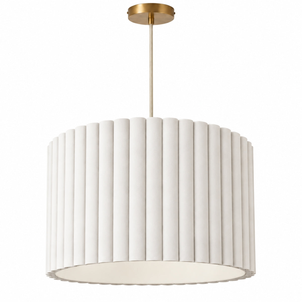 CGC Allegra Pale Grey Linen Fine Scallop Extra Large Drum Lampshade