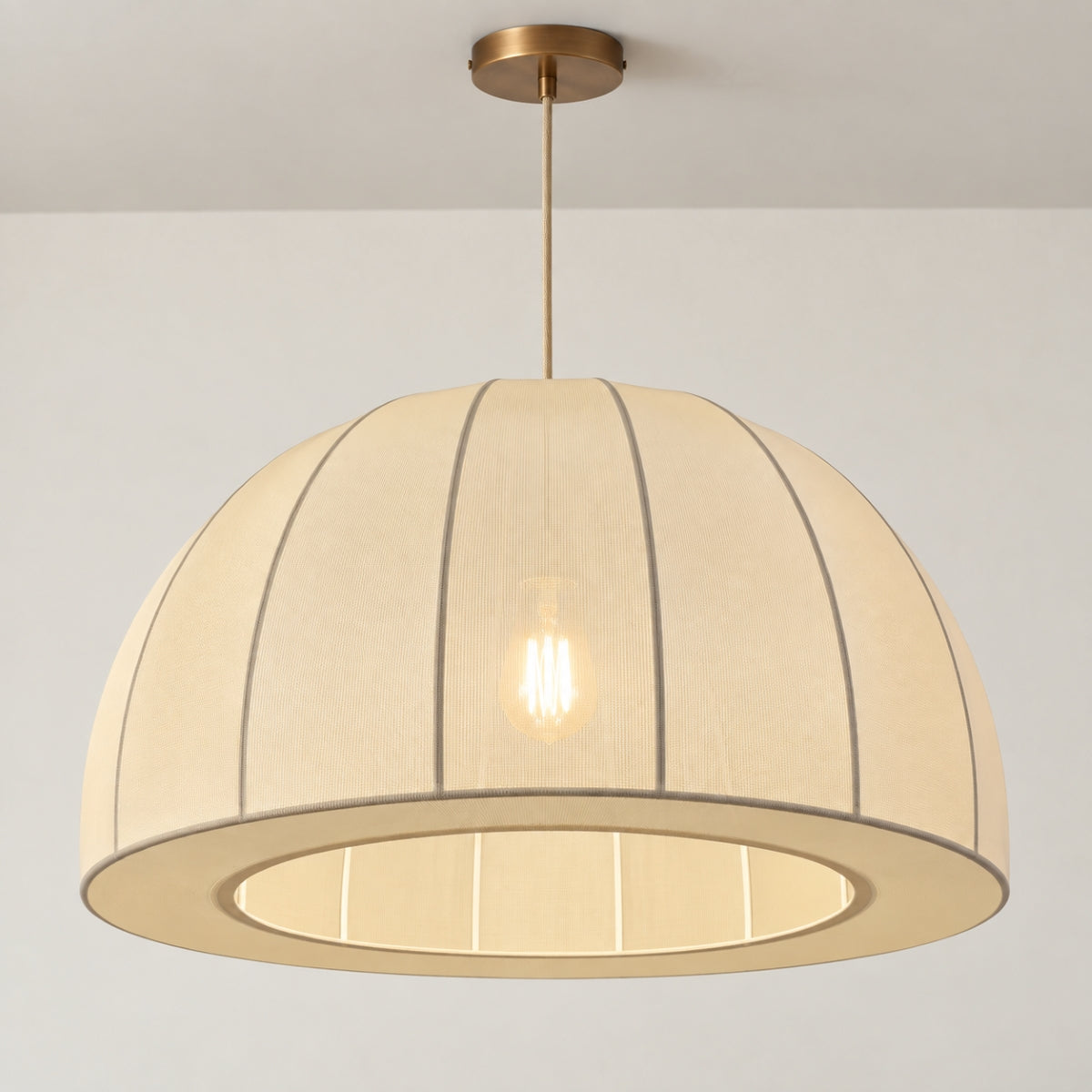 CGC Jolie Large 48cm Soft Ivory Stretch Smooth Fabric Dome Lampshade