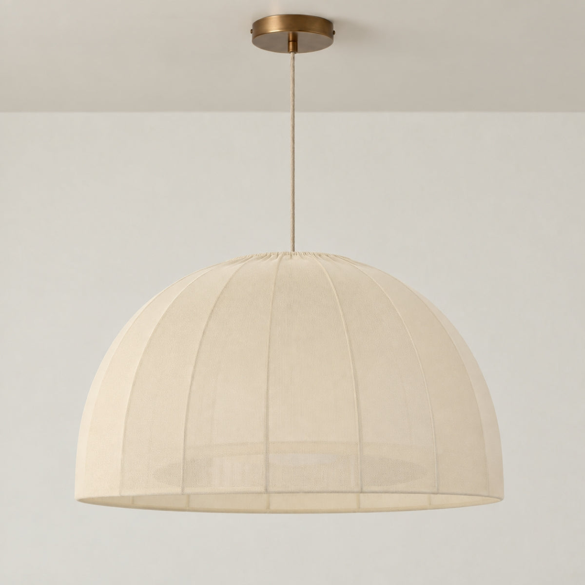 CGC Jolie Large 48cm Soft Ivory Stretch Smooth Fabric Dome Lampshade
