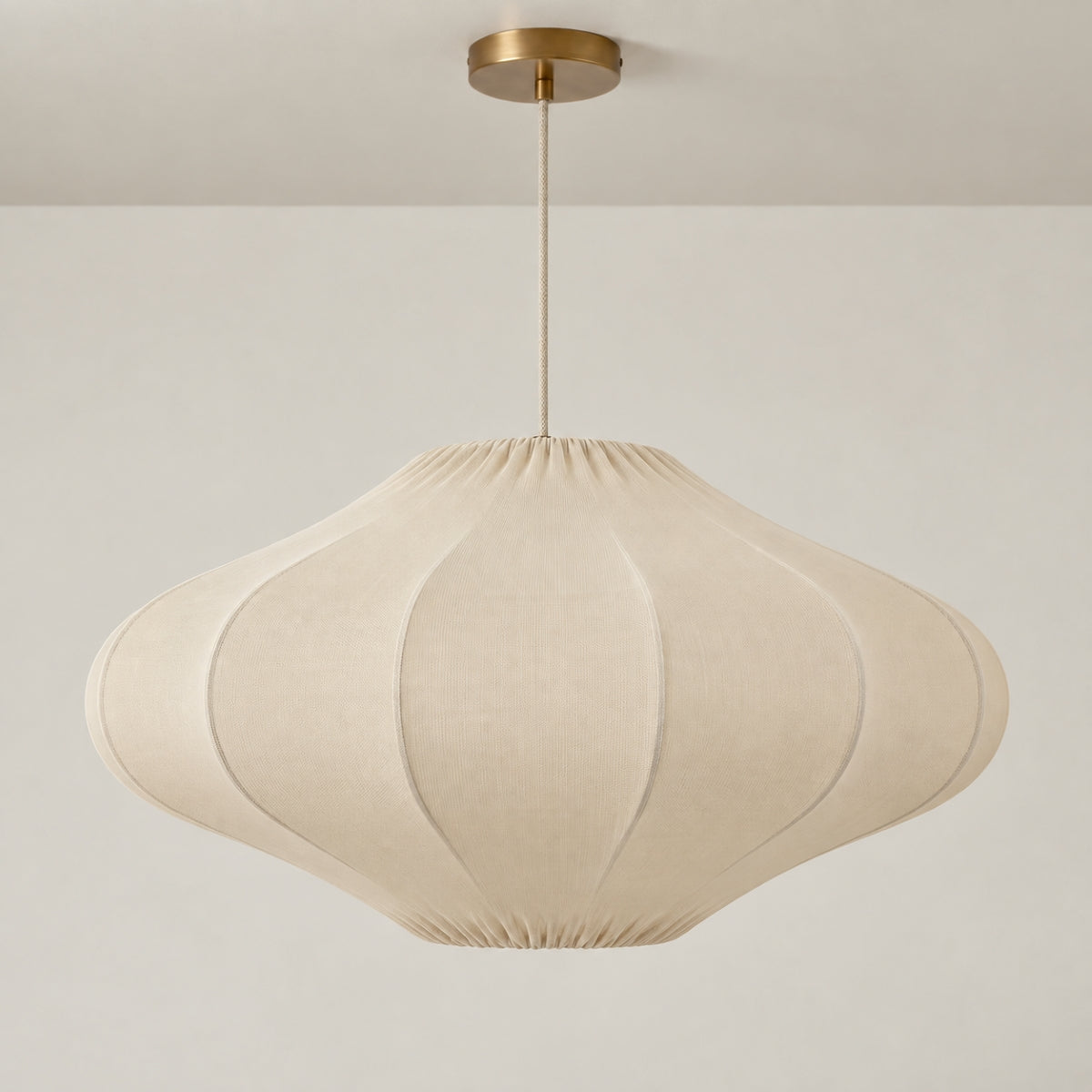 CGC Jolie Large 50cm Soft Ivory Stretch Smooth Fabric Round Seashell Lampshade