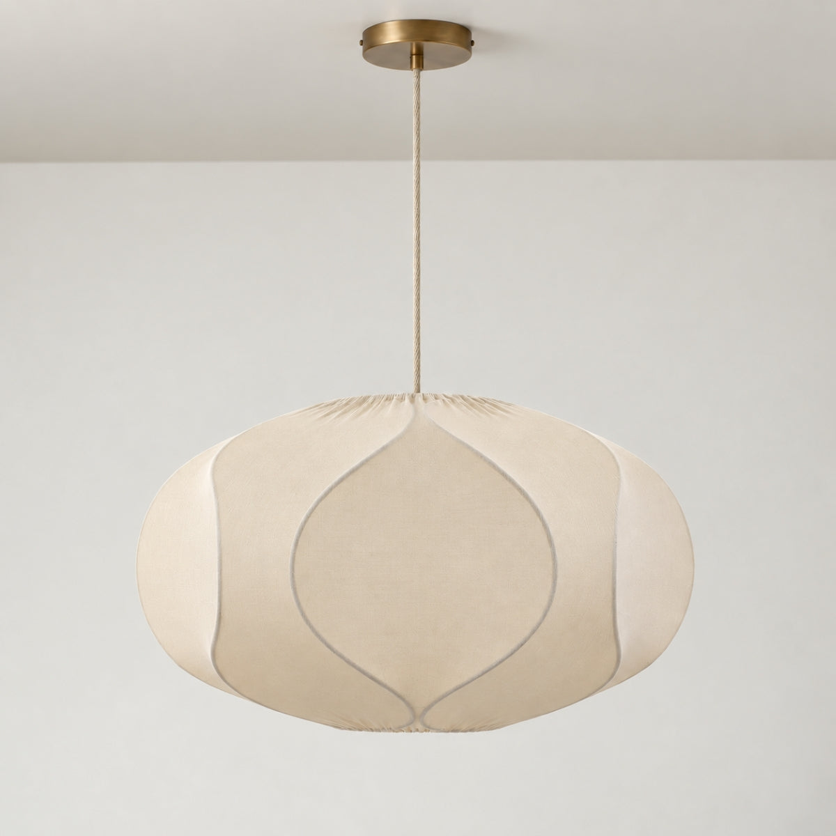 CGC Jolie Large 50cm Soft Ivory Stretch Smooth Fabric Round Organic Globe Lampshade