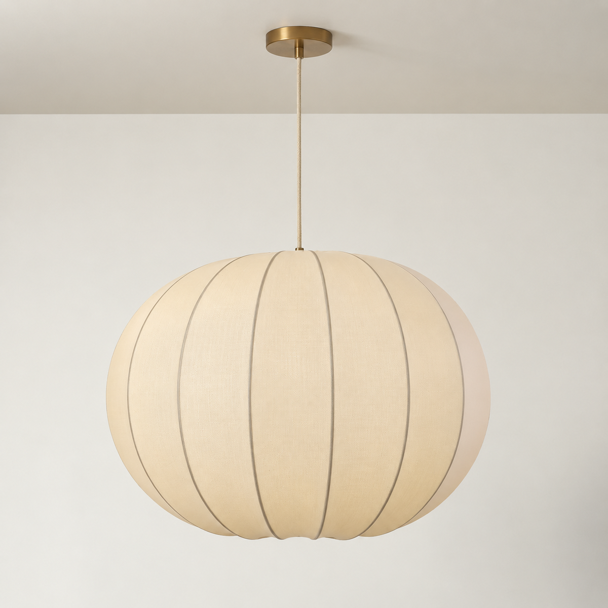 CGC Jolie Large 50cm Soft Ivory Stretch Smooth Fabric Round Globe Lampshade