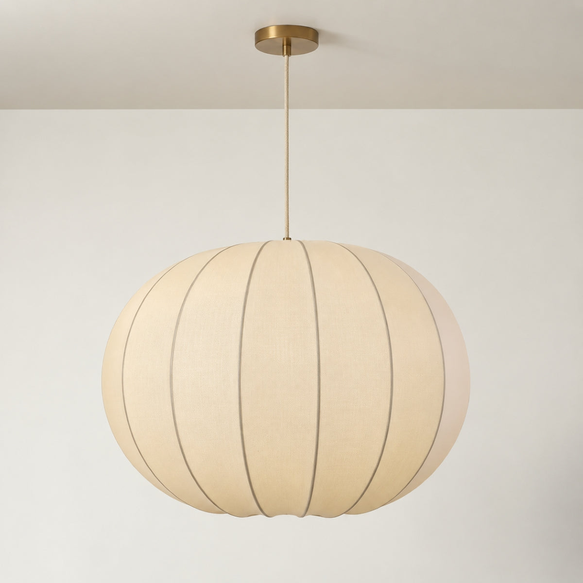 CGC Jolie Large 50cm Soft Ivory Stretch Smooth Fabric Round Globe Lampshade