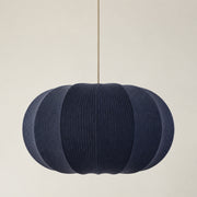 CGC LILA Navy Oval Ribbed Stretch Cotton Fabric Lampshade