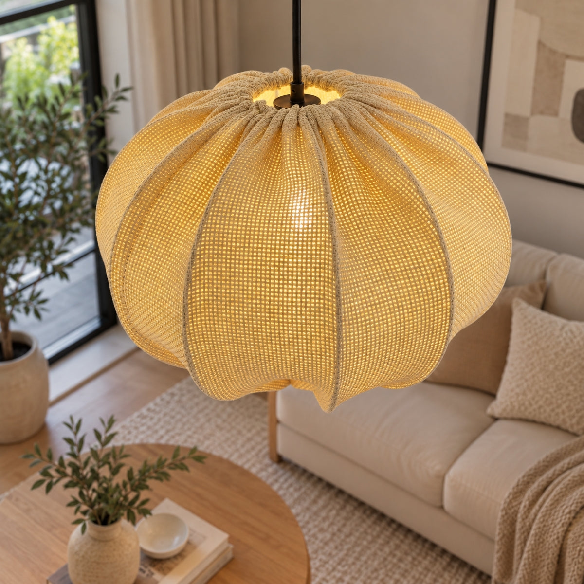 CGC Solange Natural Linen Oval 40cm Lampshade