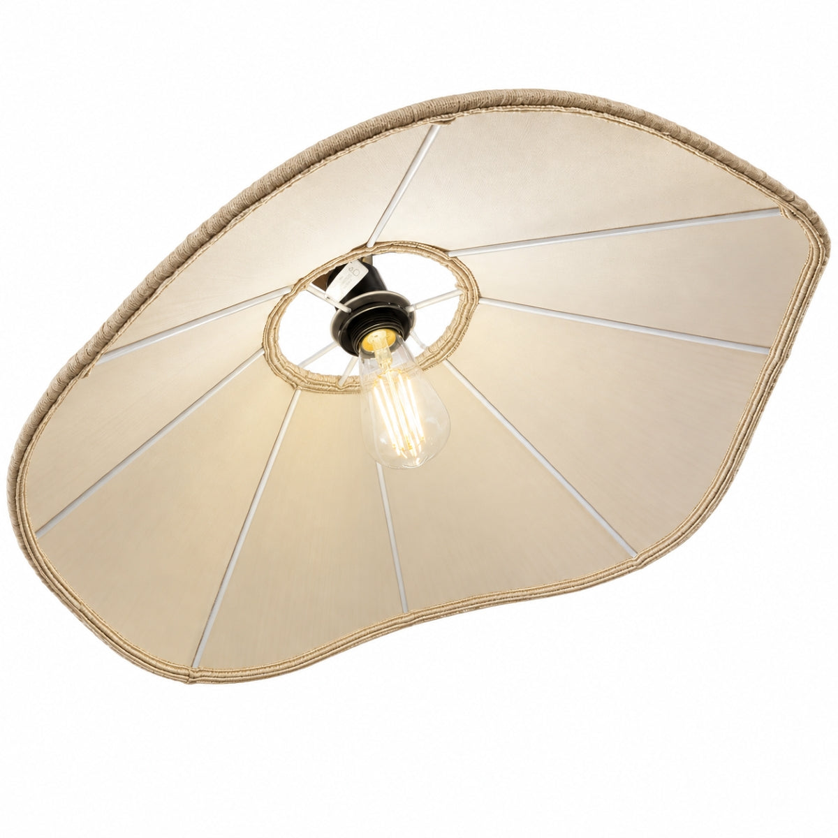 CGC Virelle Large 60cm Champagne Ruffled Silk Pleated Easy Fit Lampshade