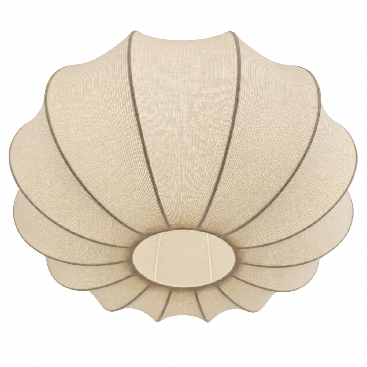 CGC LILA Extra Large 55cm Cream Oval Stretch Ribbed Cotton Fabric Lampshade