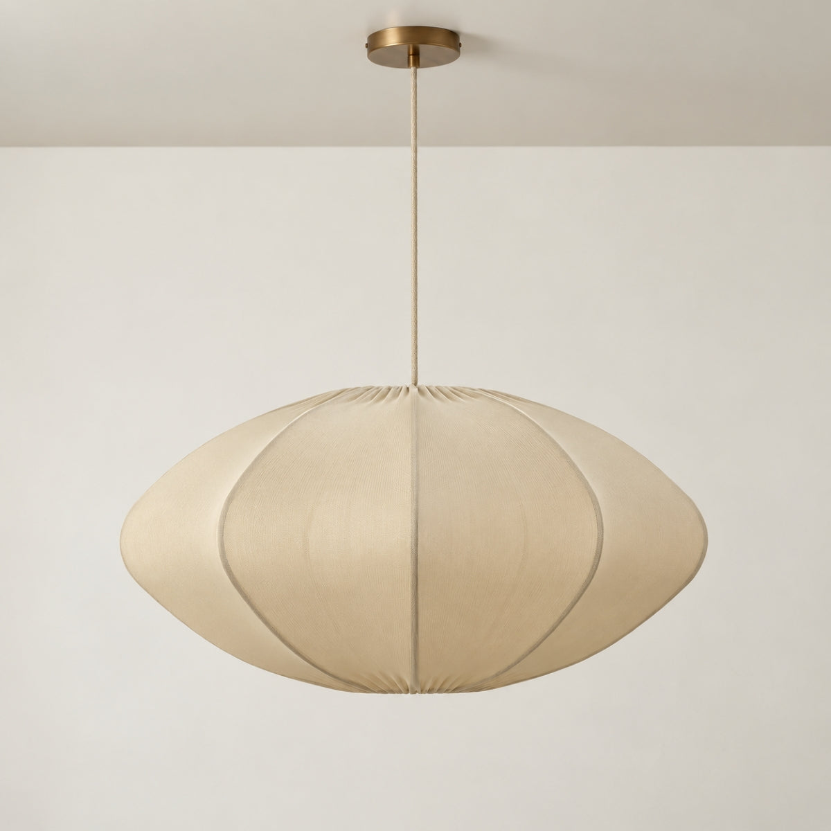 CGC Jolie Large 48cm Soft Ivory Stretch Smooth Fabric Oval Lampshade