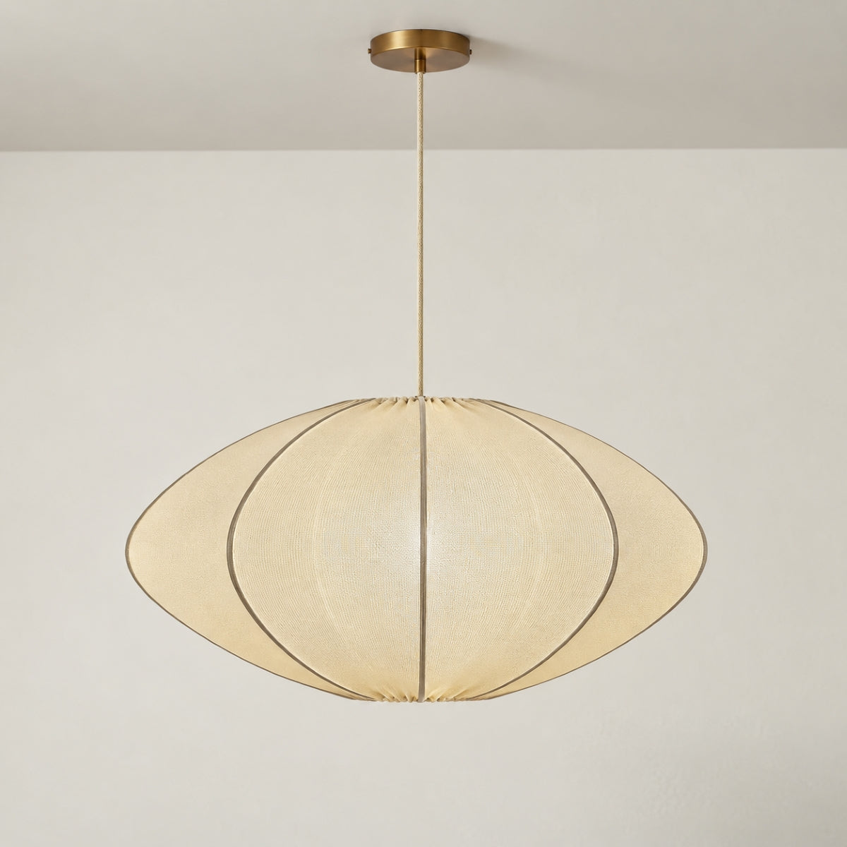 CGC Jolie Large 48cm Soft Ivory Stretch Smooth Fabric Oval Lampshade