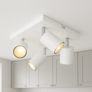 CGC JACK Square White Four Head GU10 Ceiling Spot Light