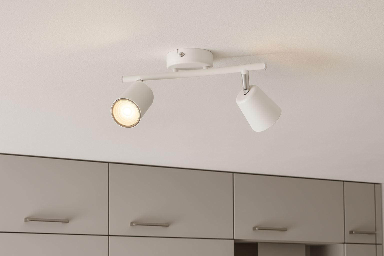 CGC JACK White Double Head GU10 Twin Ceiling Spot Bar Light