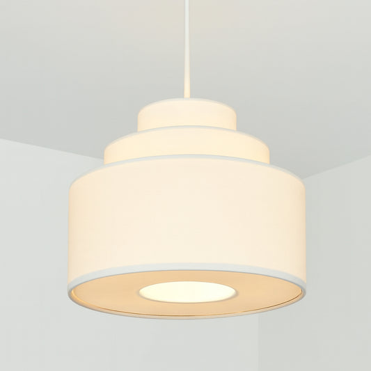 Beige pendant light on a gray background