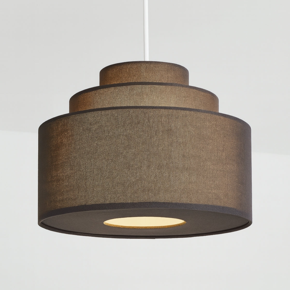 CGC SELINA Tiered Layered Lampshade Grey Fabric