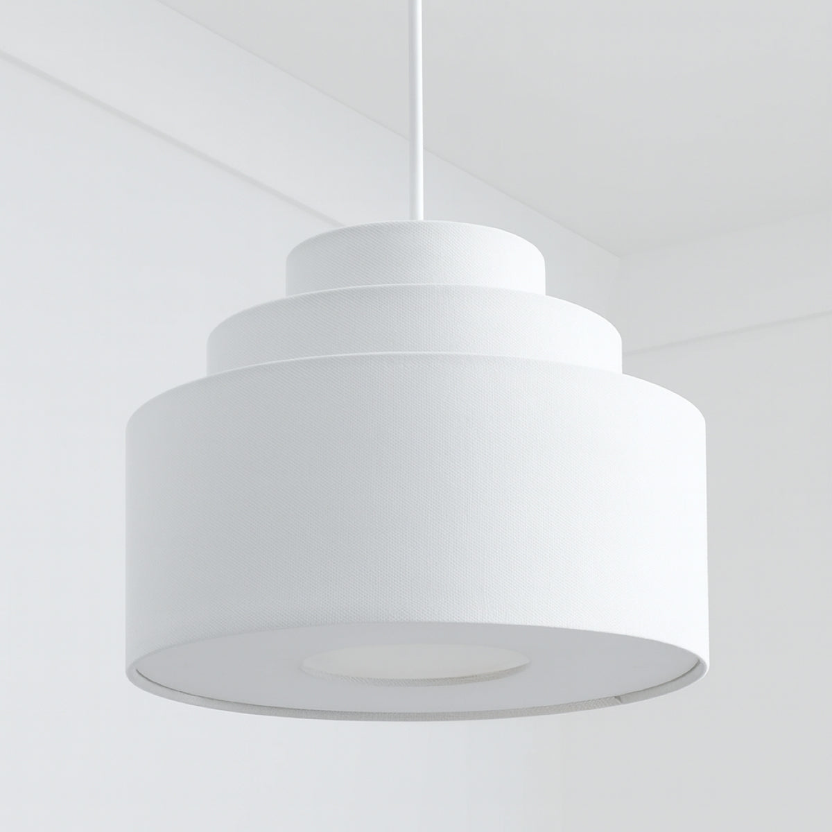 White pendant light on a white background
