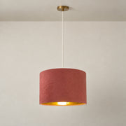 CGC NILA Luxury Mauve Velvet & Gold Inner Round Pendant Drum Lamp Shade