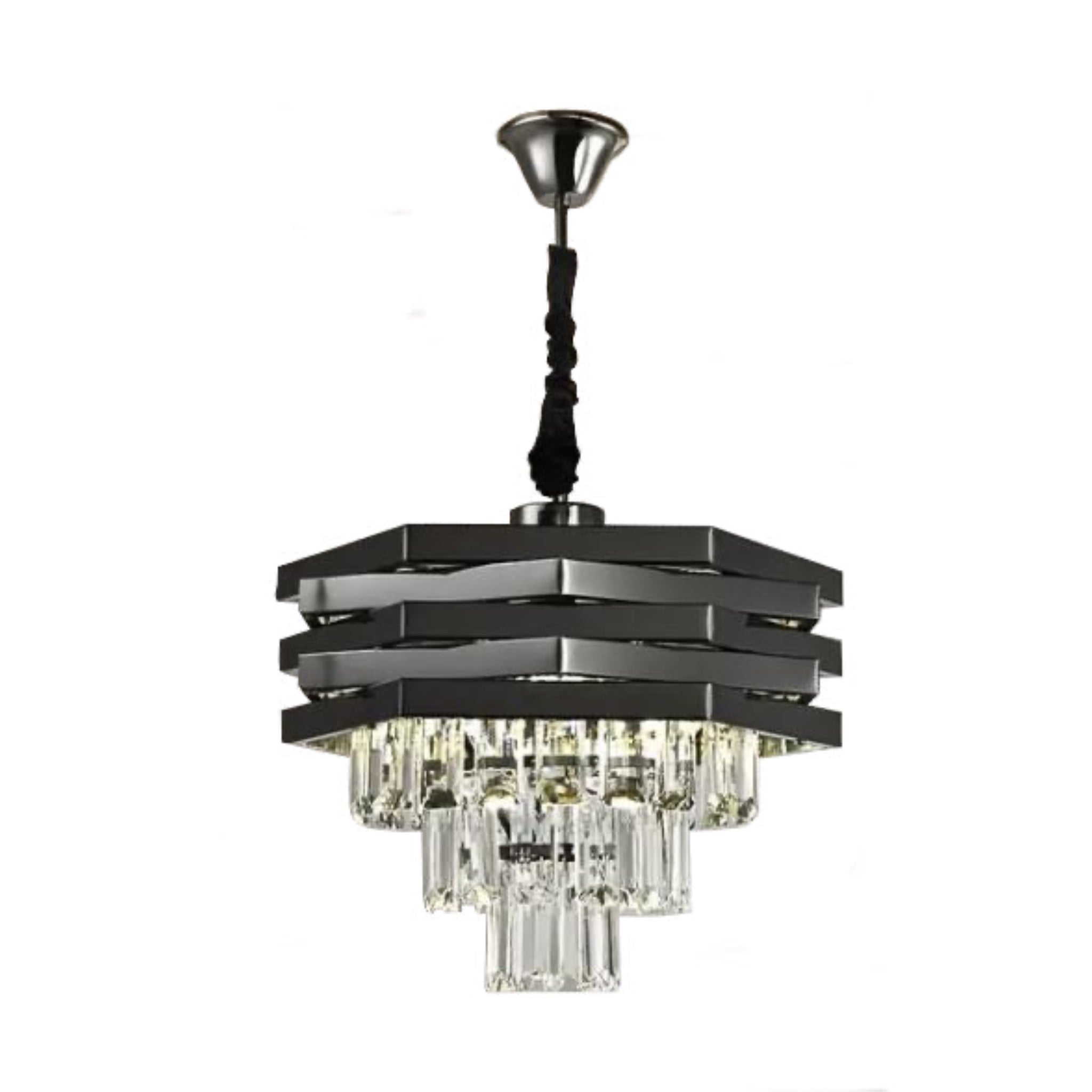 CGC KYLA Grey Smoke and Crystal adjustable ceiling light pendant