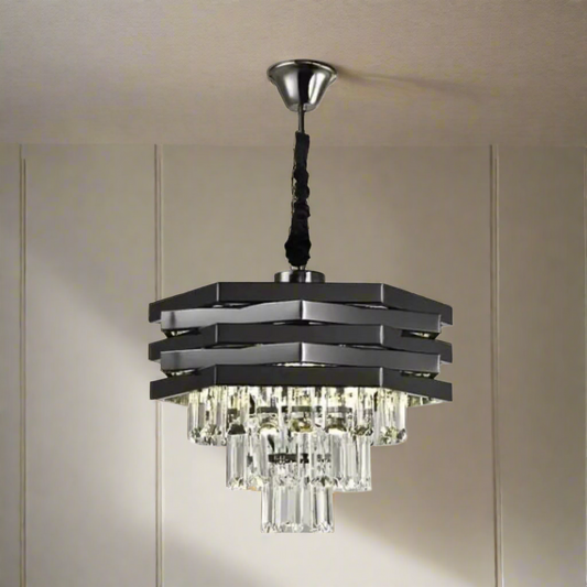 CGC KYLA Grey Smoke and Crystal adjustable ceiling light pendant